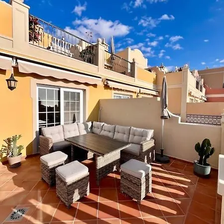 Sea View Duplex Private Jacuzzi, Garden, Terras And Shared Pool Apartamento Palm-mar